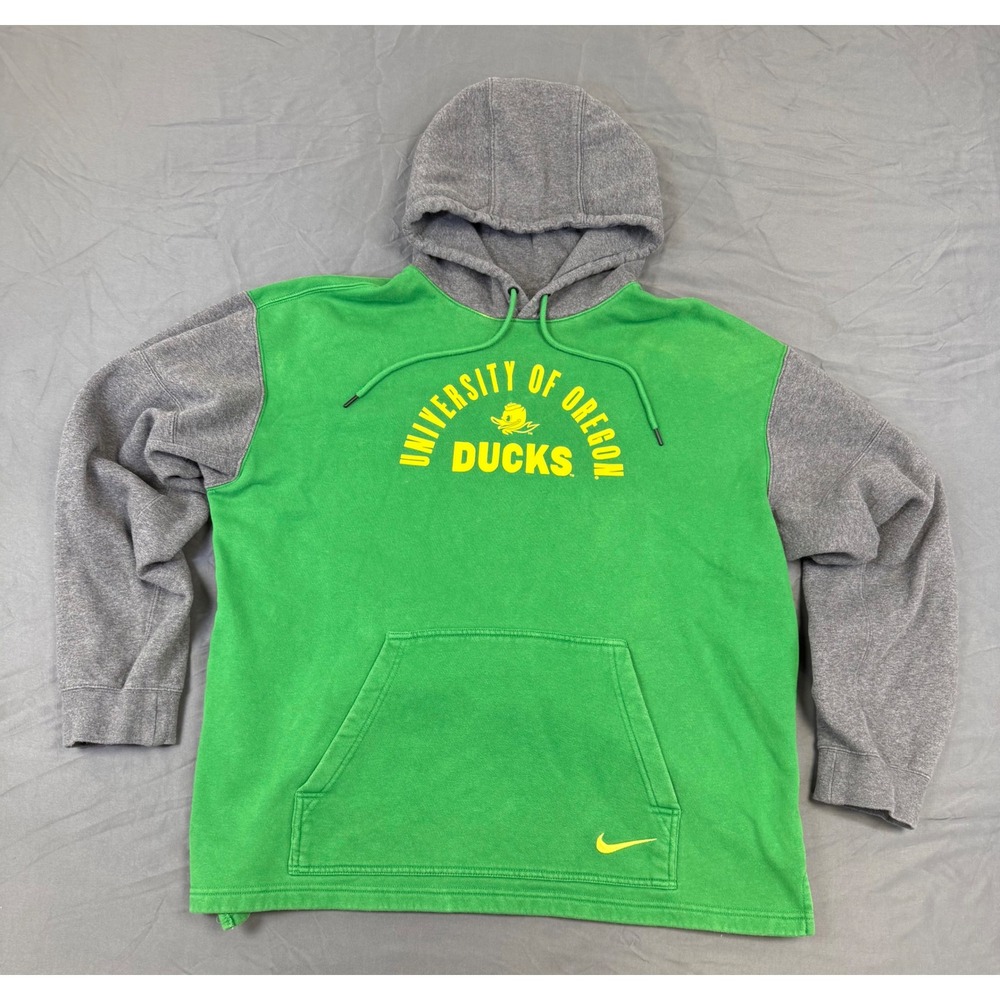 Nike University of Oregon Ducks Hoodie Mens Large Green Grey DA5626-377 Pullover